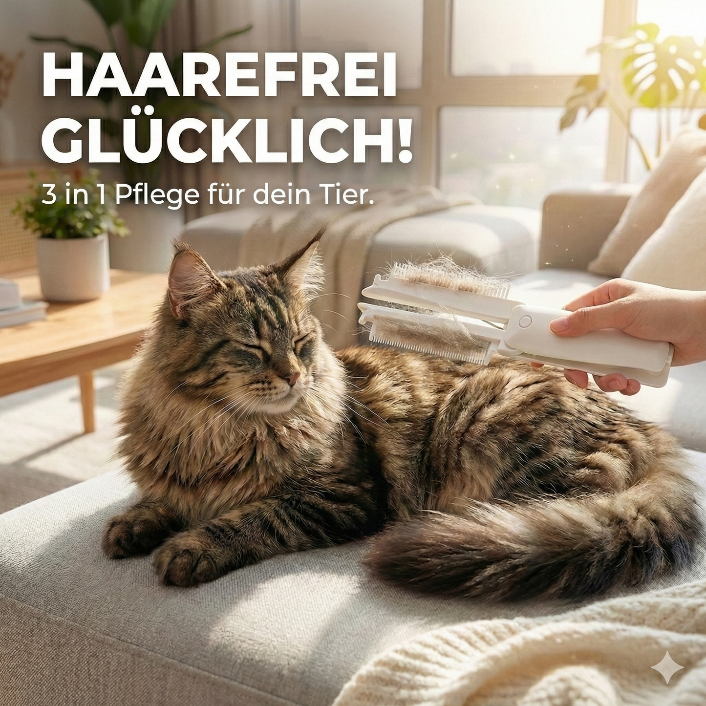 Pawpino™ 3-in-1 Profi Fellbürste | Für Hunde & Katzen