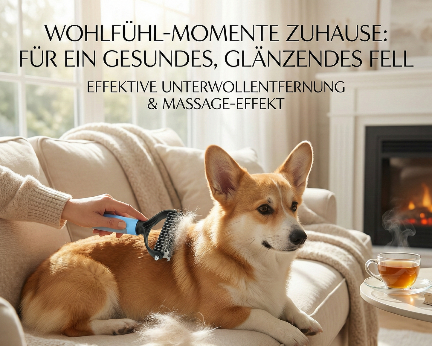 Pawpino 2-in-1 Unterwollbürste & Entfilzer für Hunde und Katzen