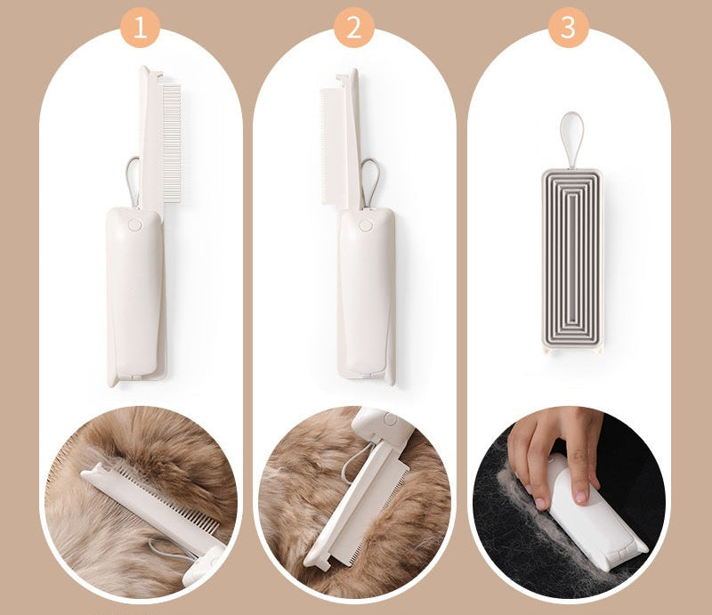 Pawpino™ 3-in-1 Profi Fellbürste | Für Hunde & Katzen